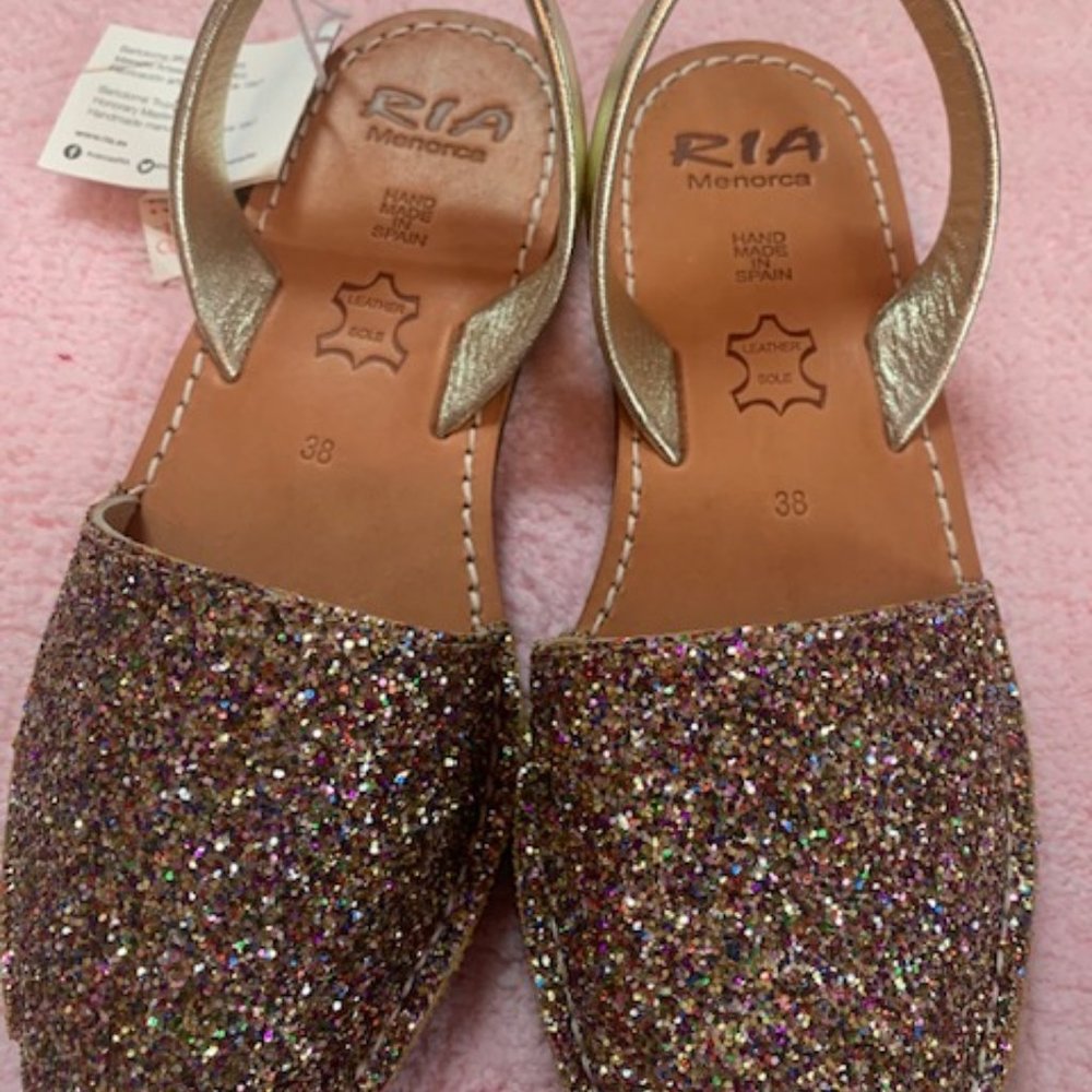 New Glitter Ria Menorca Sandals | Size 38